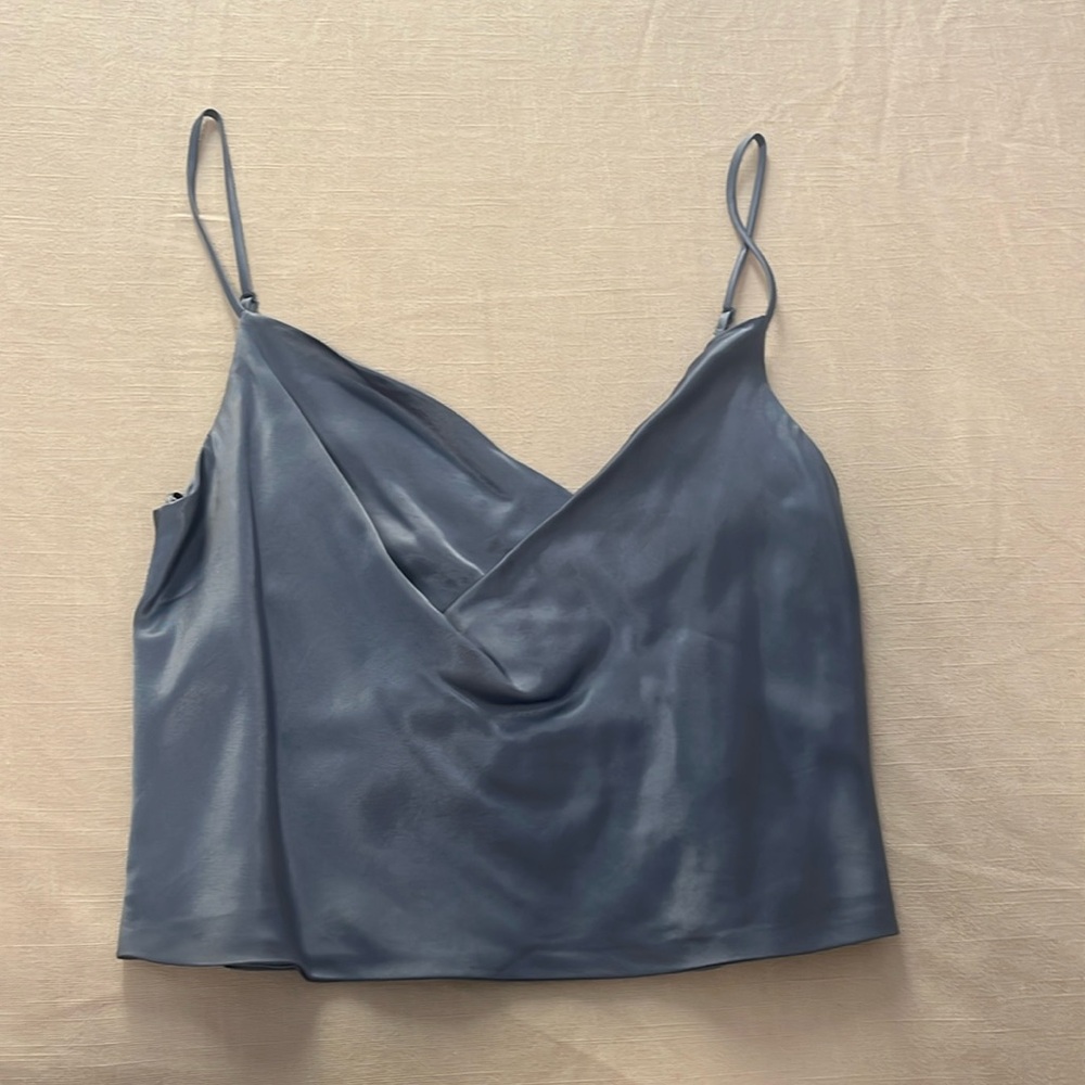 Zara Satin Cowel Neck tank